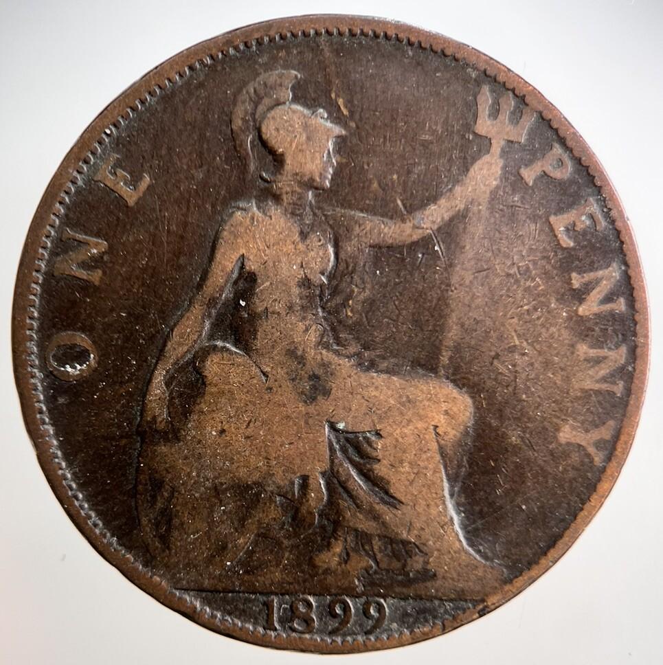 1899 Victoria One Penny Coin | Fair Grade