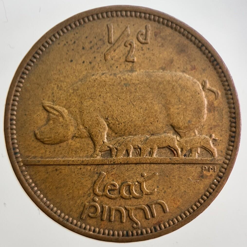 1964 Irish Half-Penny 1/2d Pig Coin | Very High Grade