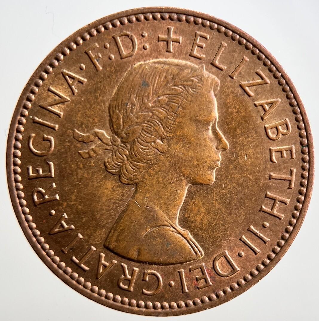 1967 Elizabeth II 2nd British Half-Penny Boat Rough Water Coin | UNC Grade