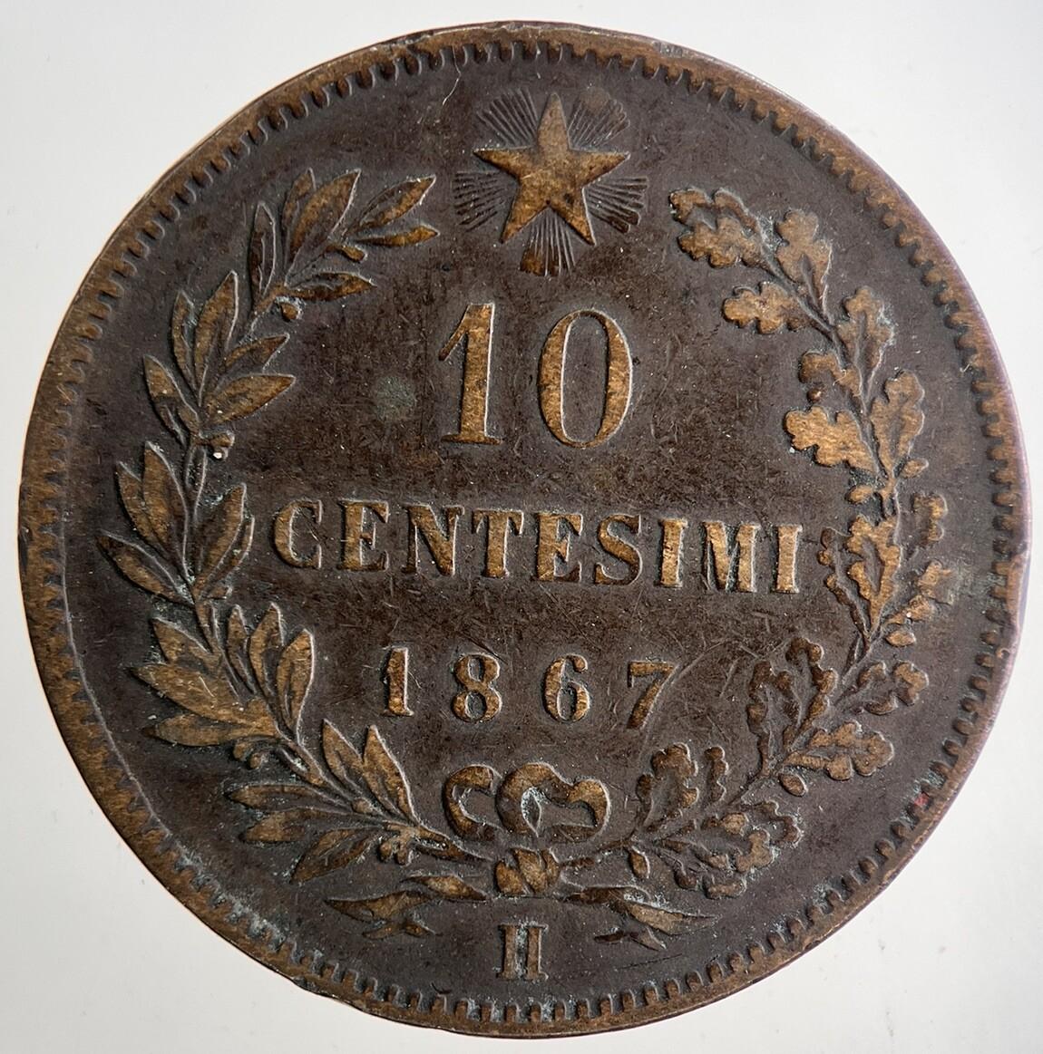 1867 Italy 10 Centesimi Coin | Very High Grade | a9700