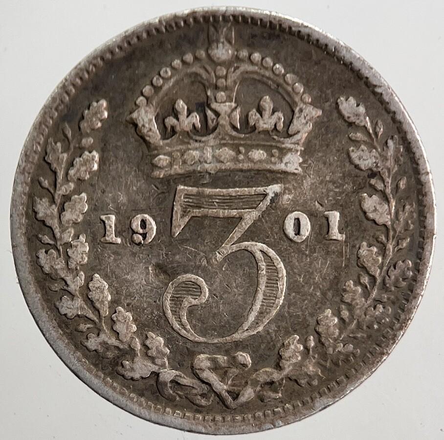 1901 Victoria Threepence Silver Coin | Fine Collectable Grade | a5728