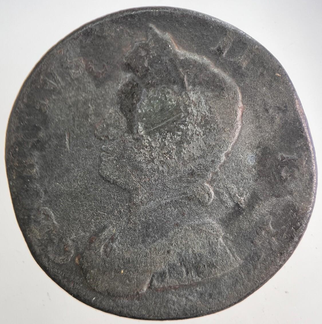 1734 George 2nd II Half-Penny British Coin | Collectable Grade | a5746