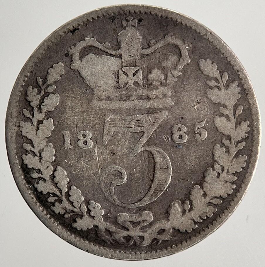 1885 Victoria Threepence Silver Coin | Collectable Grade | a9702