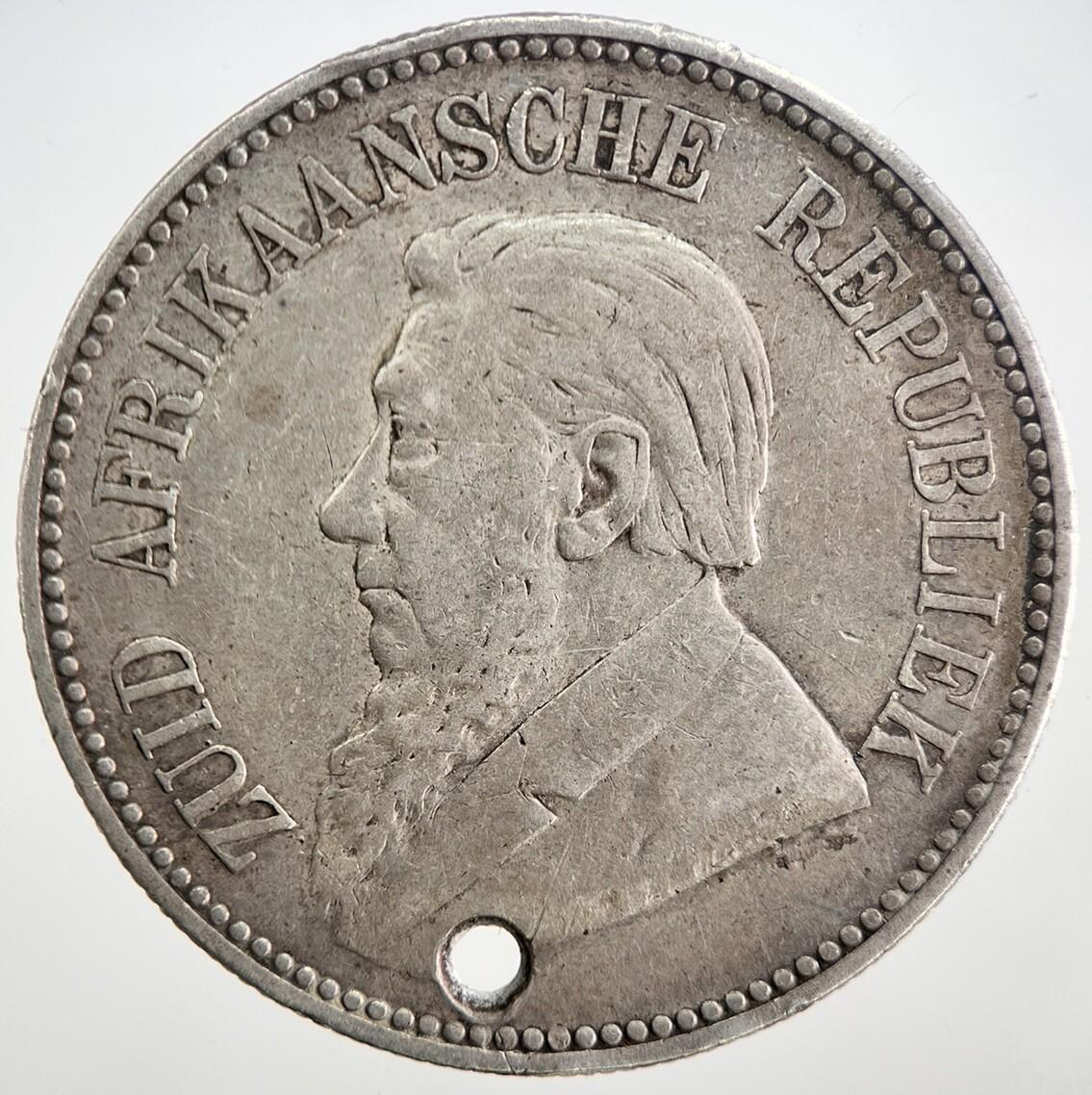 1896 South Africa Florin 2 Shillings Silver Coin | Fine Collectable Grade a5720