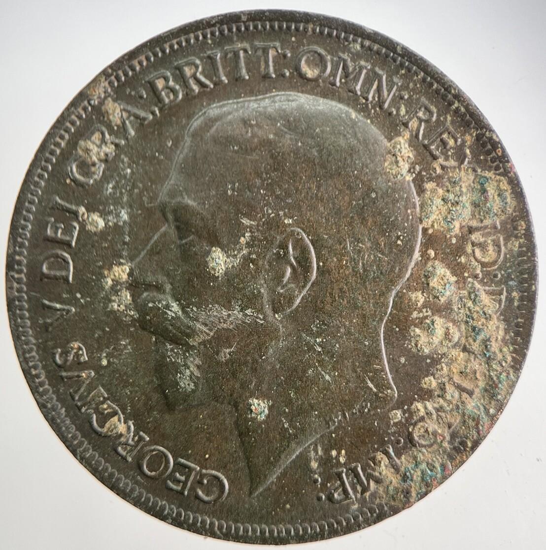 1919 George V One Penny British Coin | Very High Grade