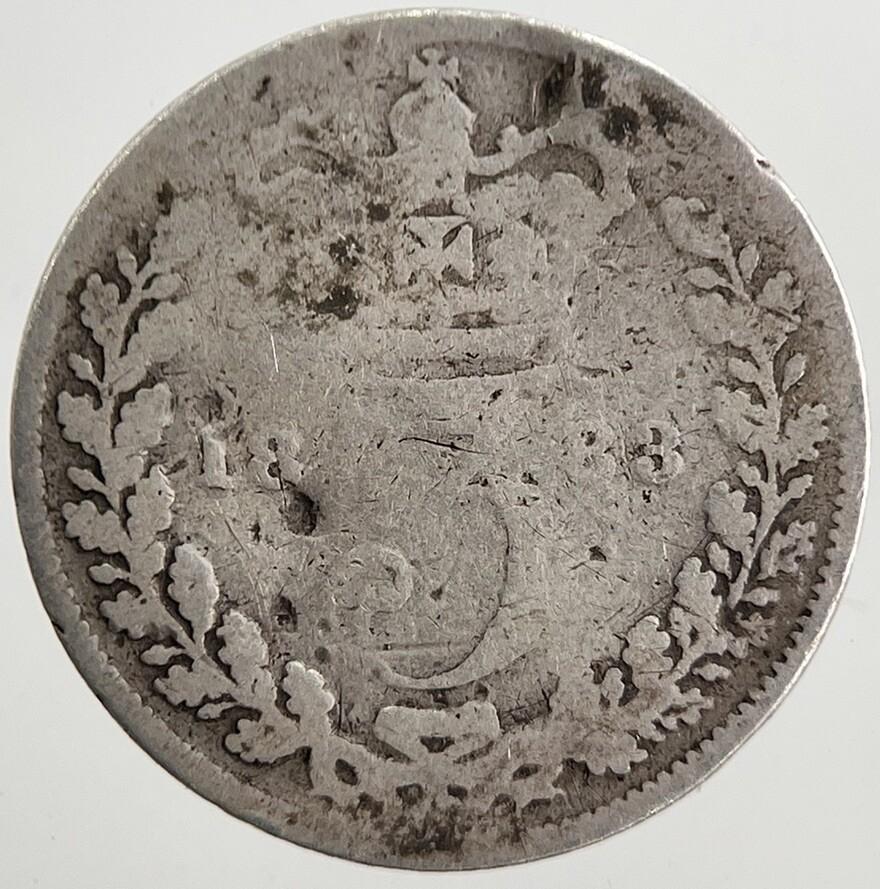 1883 Victoria Threepence Silver Coin | Collectable Grade | a5722