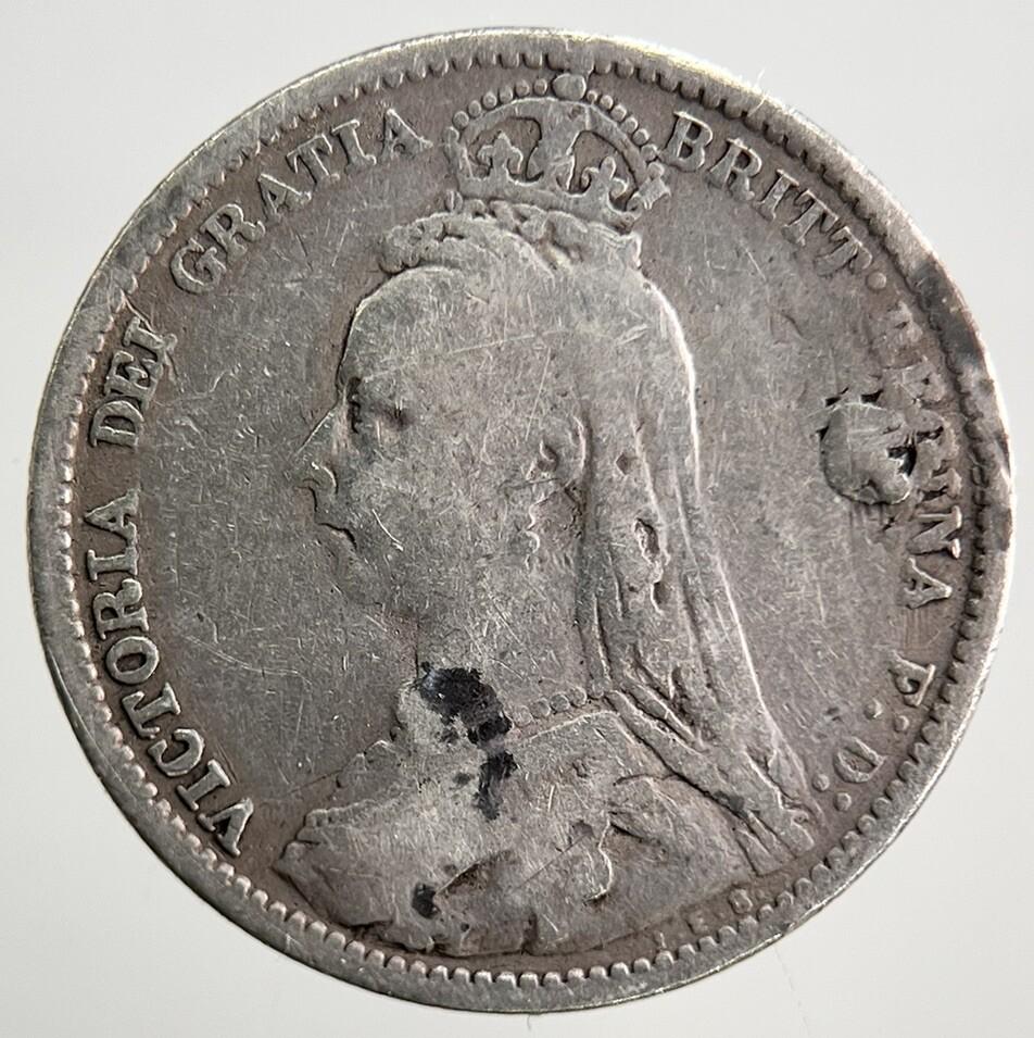 1889 Victoria Sixpence Silver Coin | Fair Grade