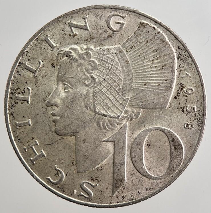 1958 Austria 10 Schilling Silver Coin | Fine Collectable Grade | a1793