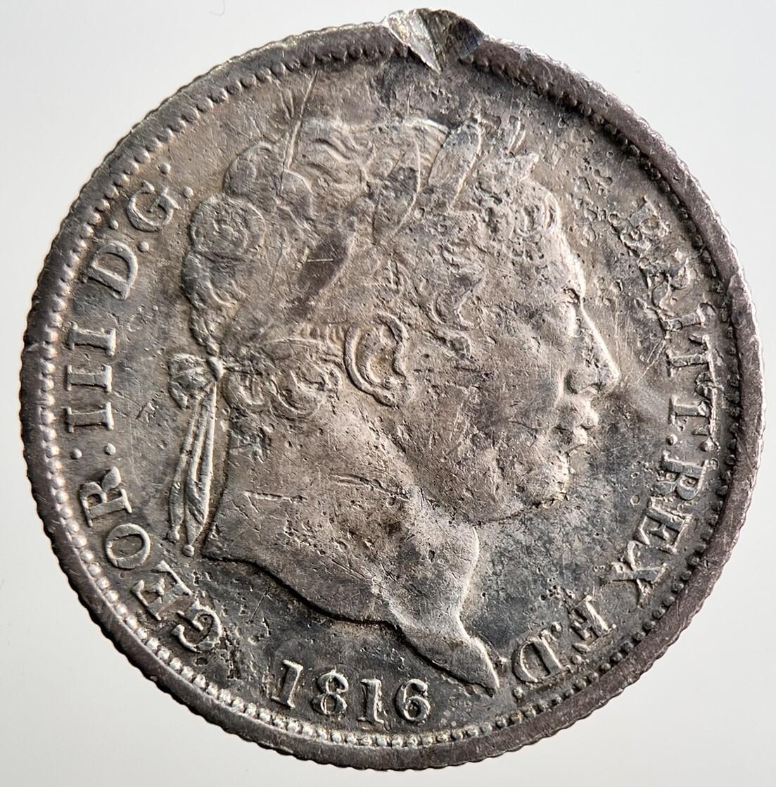 1816 George III 3rd Shilling Silver Coin | Collectable Grade | a3106