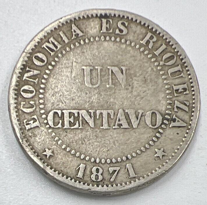 1871-S Chile One Un Centavo Coin | Collectable Grade | a1409