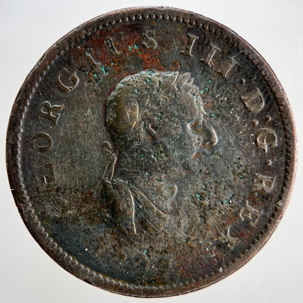 1807 George III Half-Penny | British Coin | Fine Collectable Grade | a1800