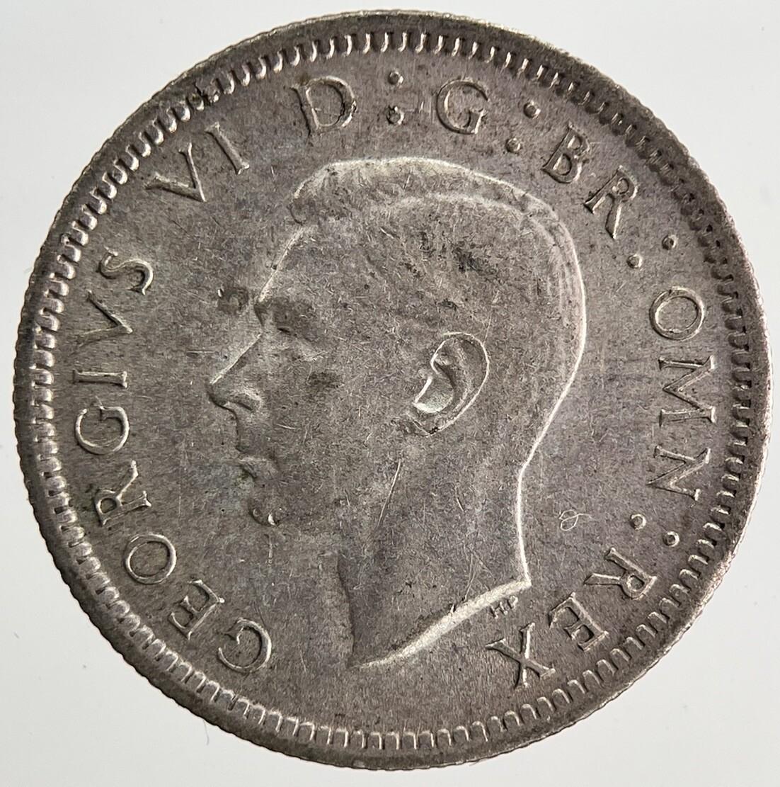 1943 George VI British Sixpence Silver Coin | Very High Grade | a9767
