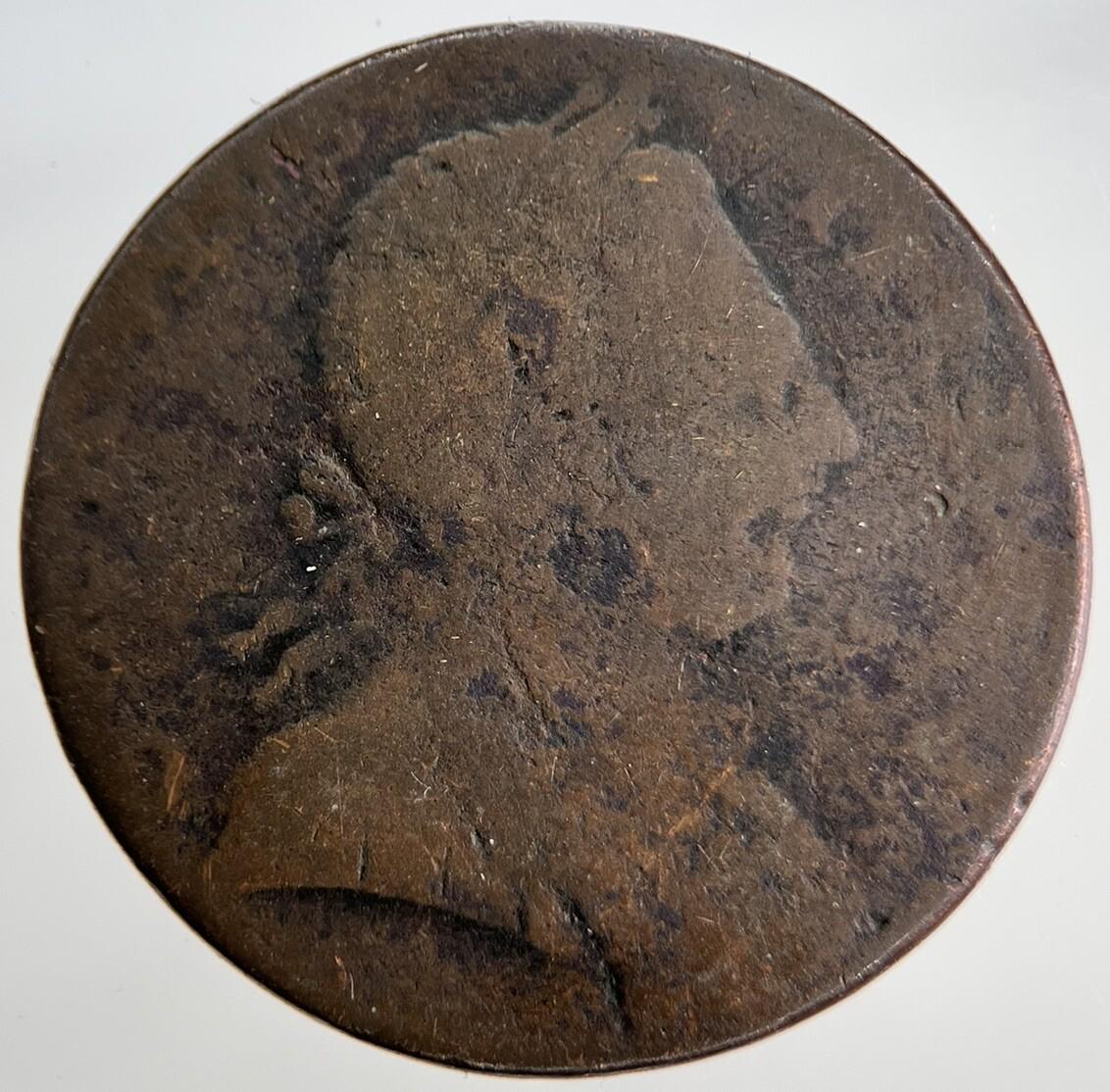 1774 George III Half-Penny | British Coin | Worn Grade | a1812