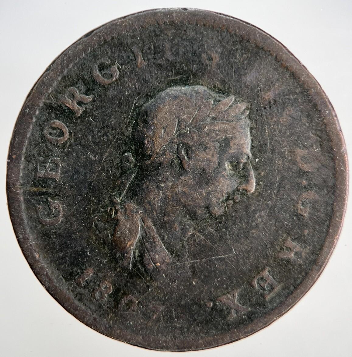 1807 George III Half-Penny | British Coin | Fair Grade | a1806