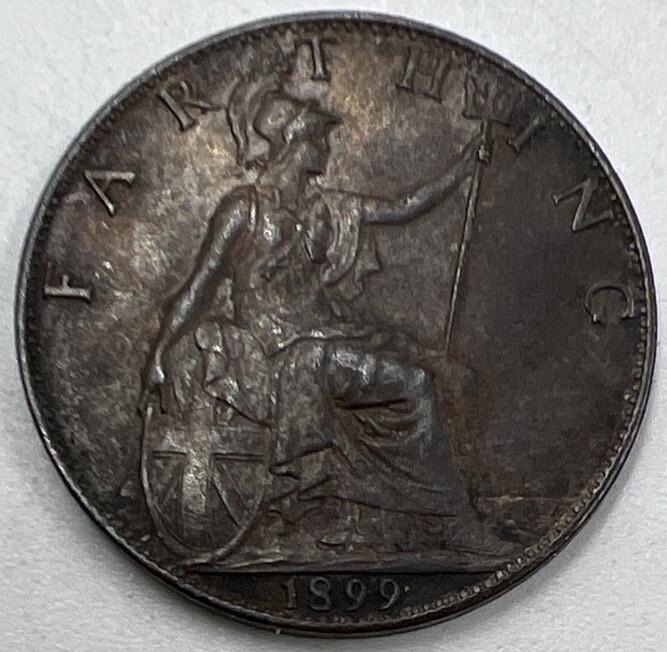 1899 Victoria Farthing | British Copper Coin | Fine Collectable Grade | a1032