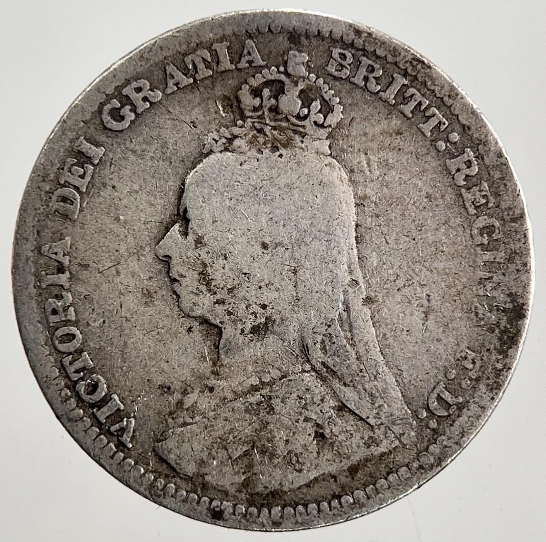 1890 Victoria Jubilee Head Threepence Silver Coin | Fair Grade | a2554