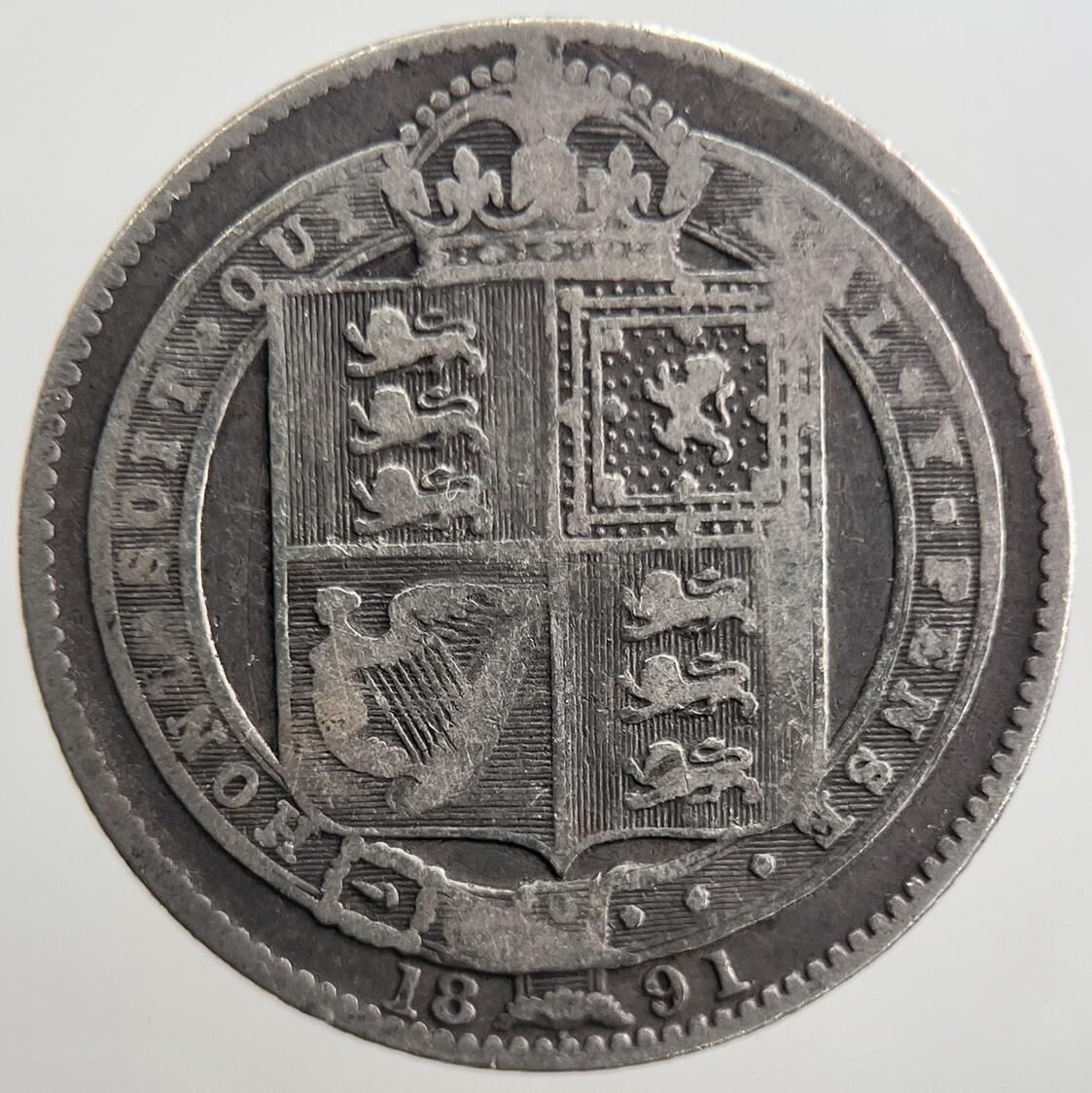 1891 Jubilee Head Victoria Shilling Silver Coin | Collectable Grade | a2660