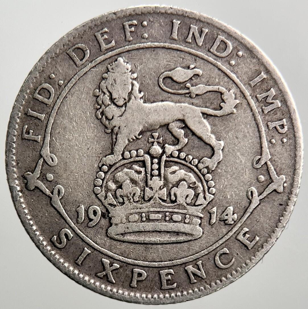 1914 George V Sixpence Silver Coin | Collectable Grade | a1257