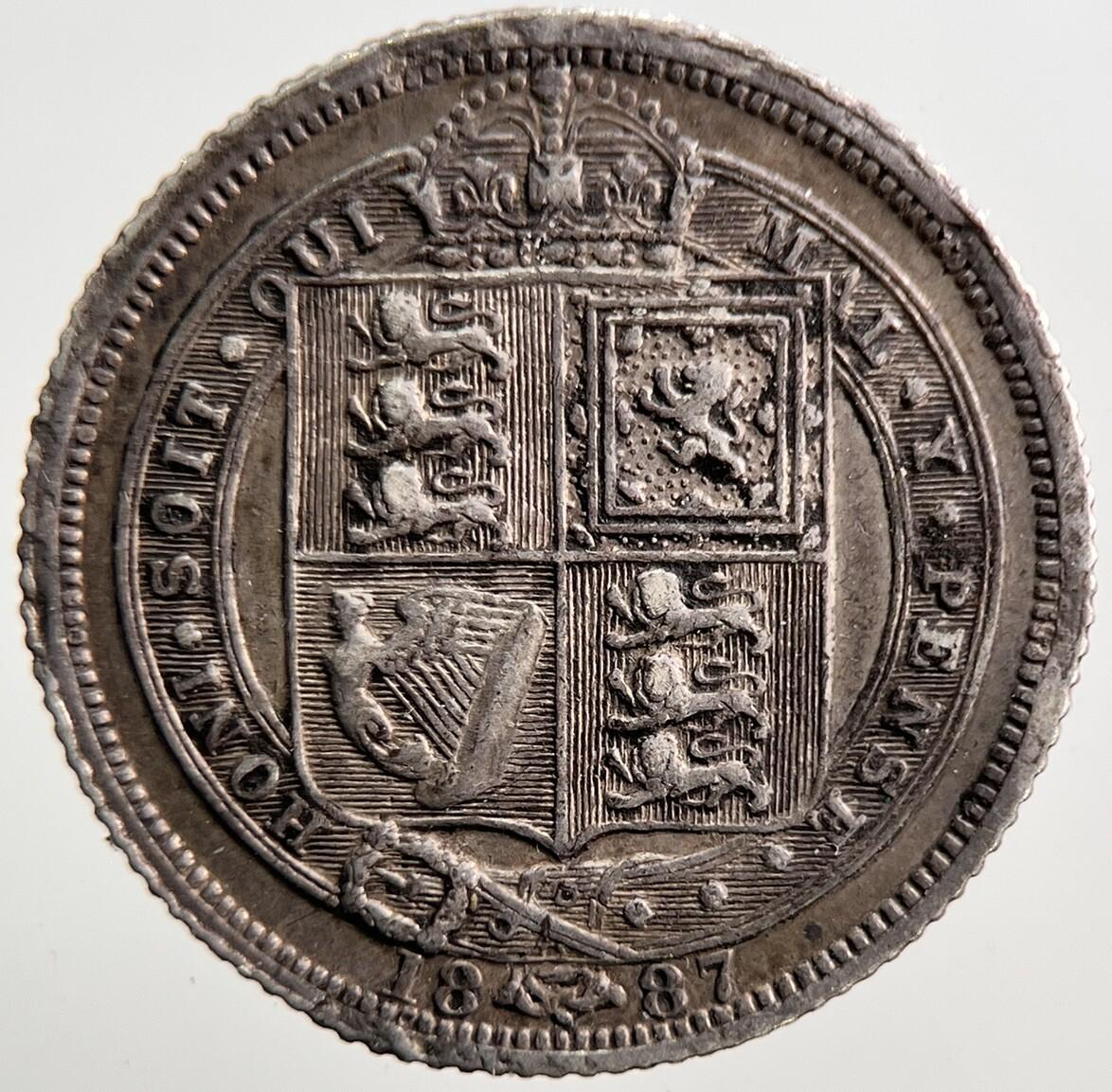 1887 Victoria Sixpence Silver Coin | Very High Grade | a3674