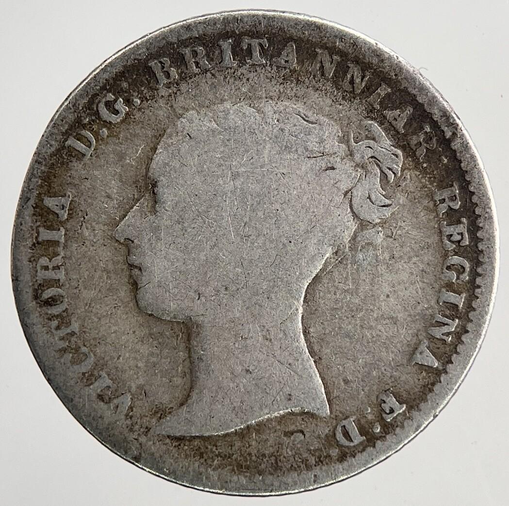 1854 Victoria Groat Four-Pence Silver Coin | Fine Collectable Grade | a6763