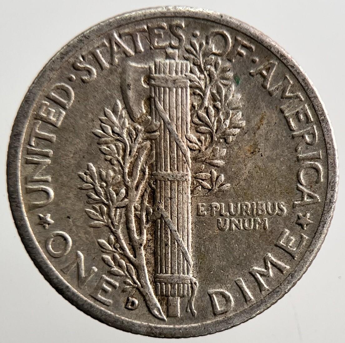 1942-D US USA Mercury Dime Silver Coin | Fine Collectable Grade | a3670