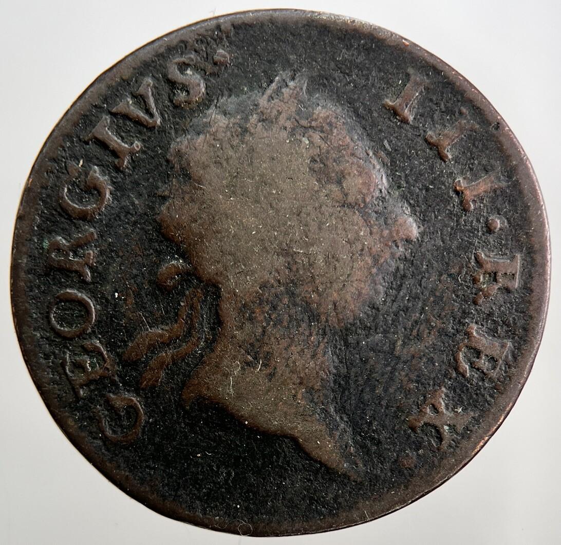 1766 George III 3rd Irish Hibernia Half-Penny Coin | Collectable Grade | a2473