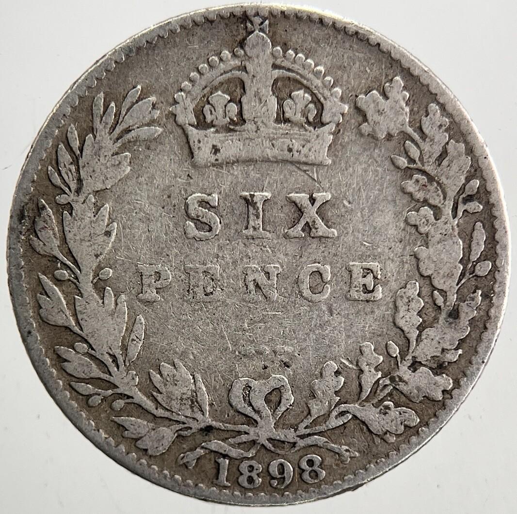 1898 Victoria Sixpence Silver Coin | Collectable Grade | a5338