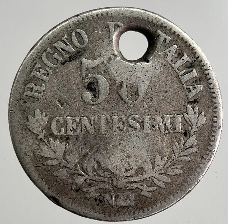 1866 Italy 50 Centesimi Silver Coin | Collectable Grade | a8371