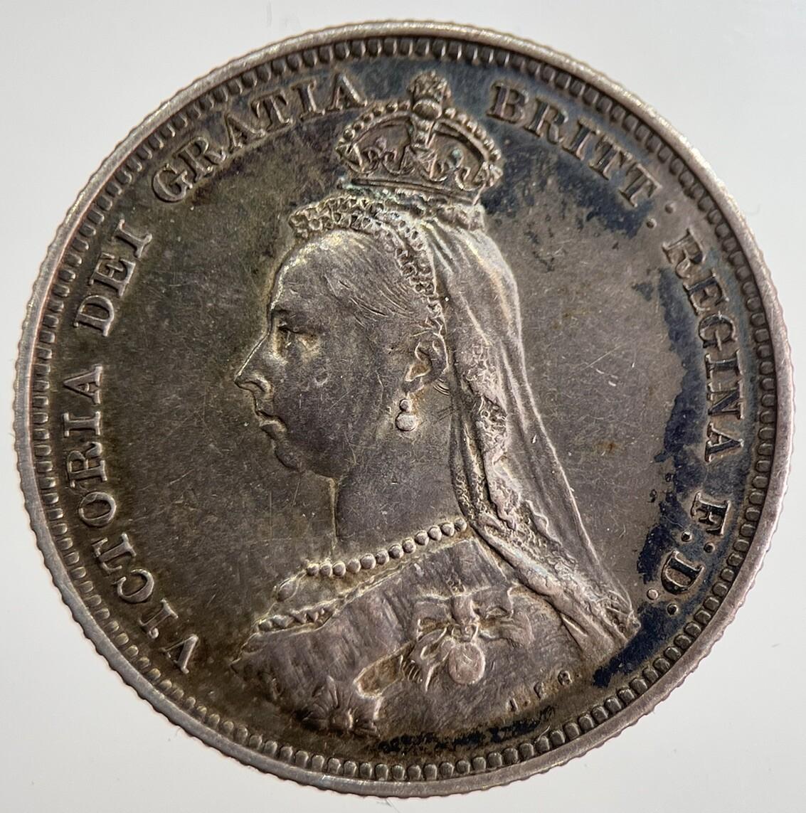 1887 Jubilee Head Victoria Shilling Silver Coin | Very High Grade | a8516