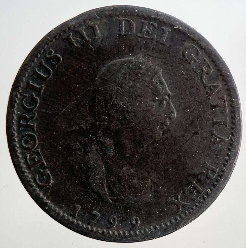 1799 George 3rd III Farthing Coin | Fine Collectable Grade | a6787
