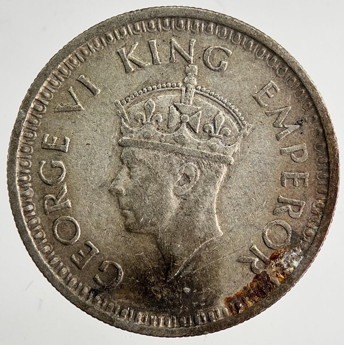 1943 India 1/4 Quarter Rupee Silver Coin | Fine Collectable Grade | a8456