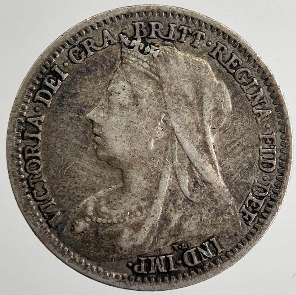 1901 Victoria Threepence Silver Coin | Fine Collectable Grade | a8491