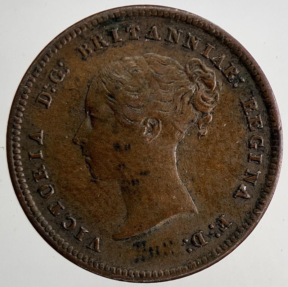 1844 Victoria Half Farthing Coin | Very Fine Grade | a6806