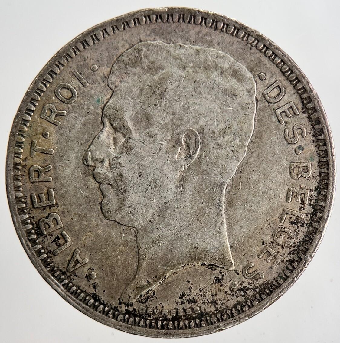 1934 Belgium 20 Francs Silver Coin | Fine Collectable Grade | a6878