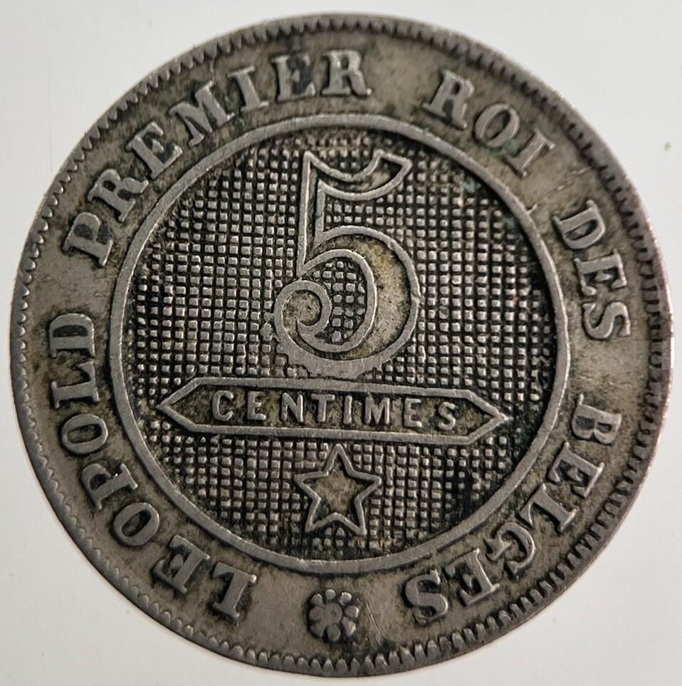 1862 Belgium 5 Cents Coin | Very High Grade | a8992