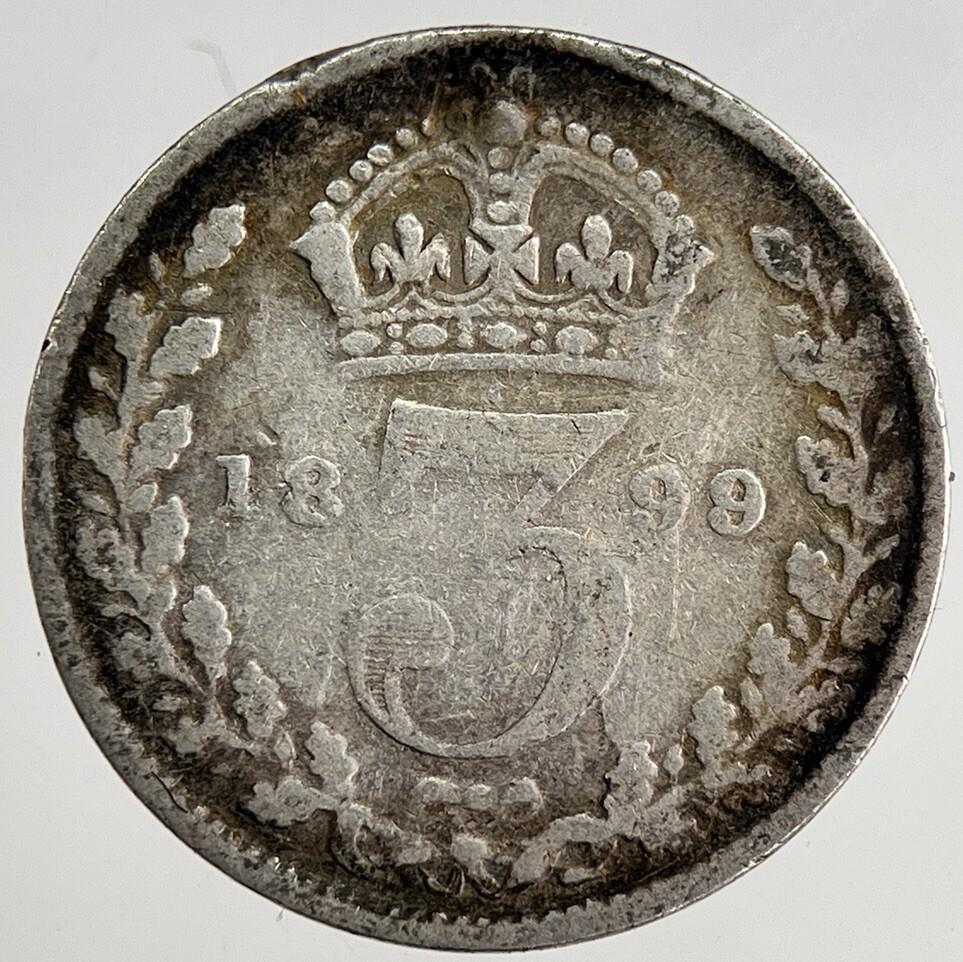 1899 Victoria Threepence Silver Coin | Collectable Grade | a8480