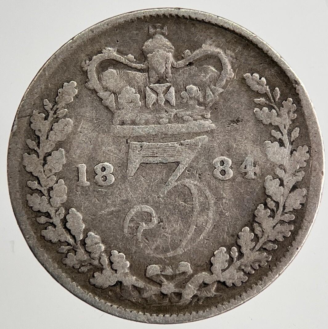 1884 Victoria Threepence Silver Coin | Collectable Grade | a8467