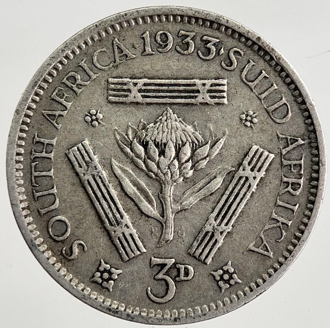 1933 South Africa Threepence Silver Coin | Collectable Grade | a8358