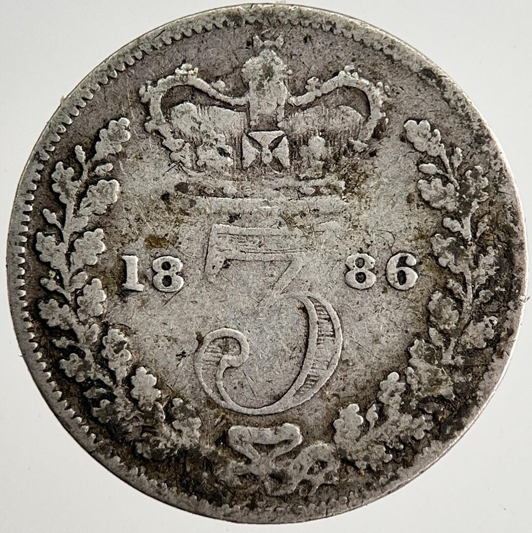 1886 Victoria Threepence Silver Coin | Collectable Grade | a8482