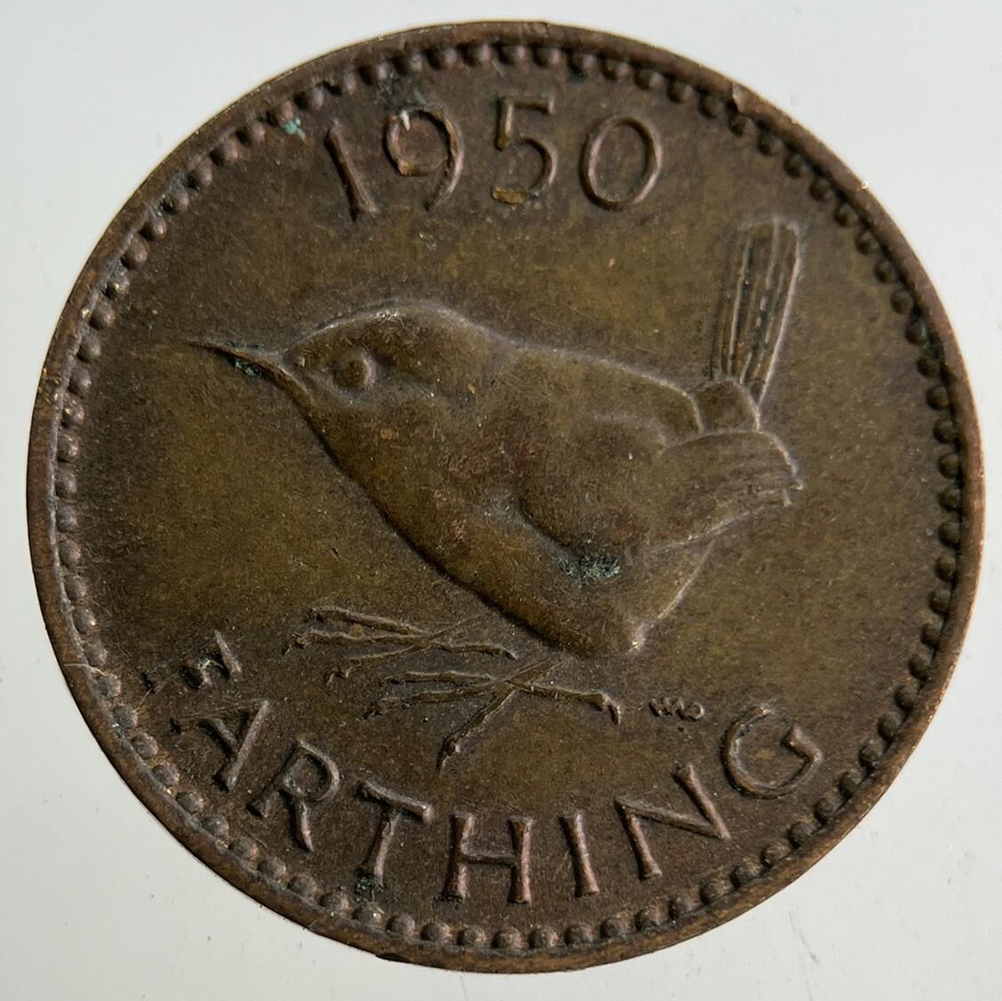 1950 George VI Wren Farthing Coin | Very High Grade