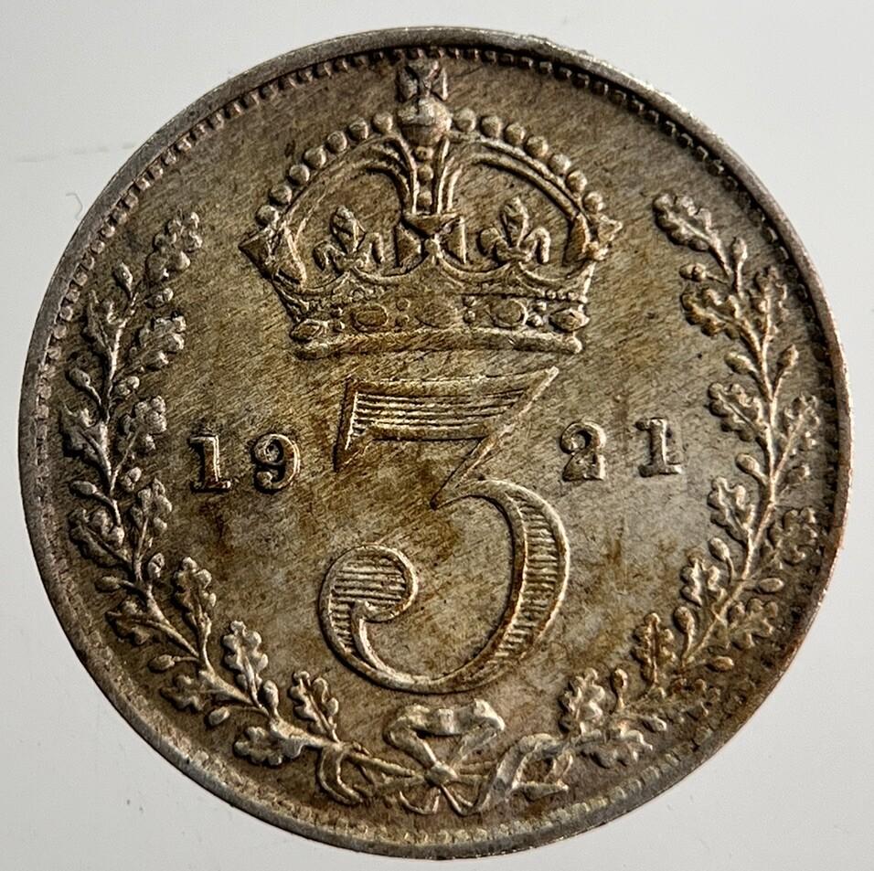 1921 George V Threepence Silver Coin | Very High Grade | a8632