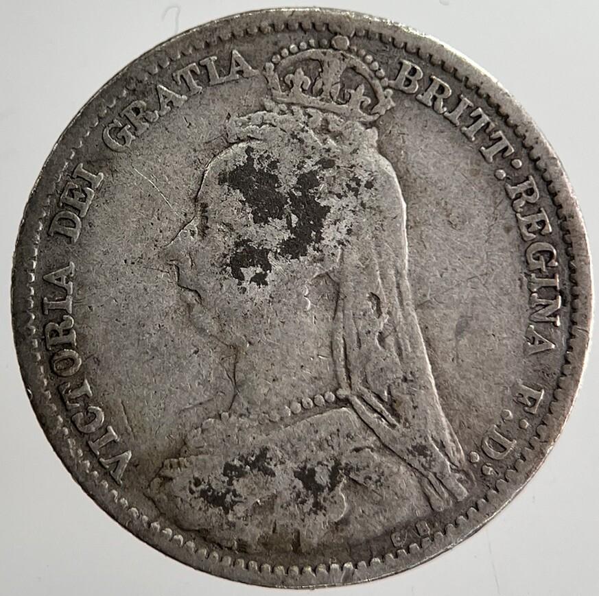 1890 Victoria Sixpence Silver Coin | Fair Grade | a8640