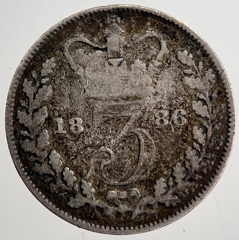 1886 Victoria Threepence Silver Coin | Collectable Grade | a8668