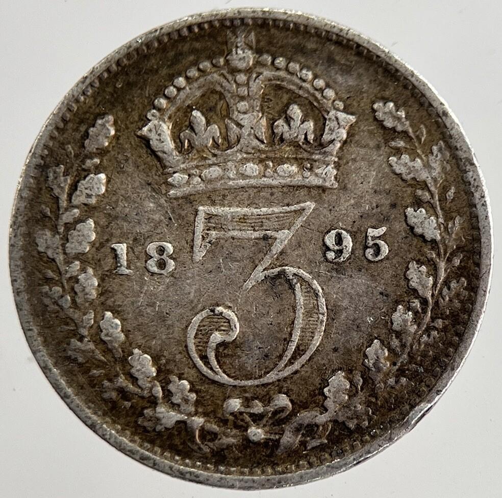 1895 Victoria Threepence Silver Coin | Fine Collectable Grade | a8822