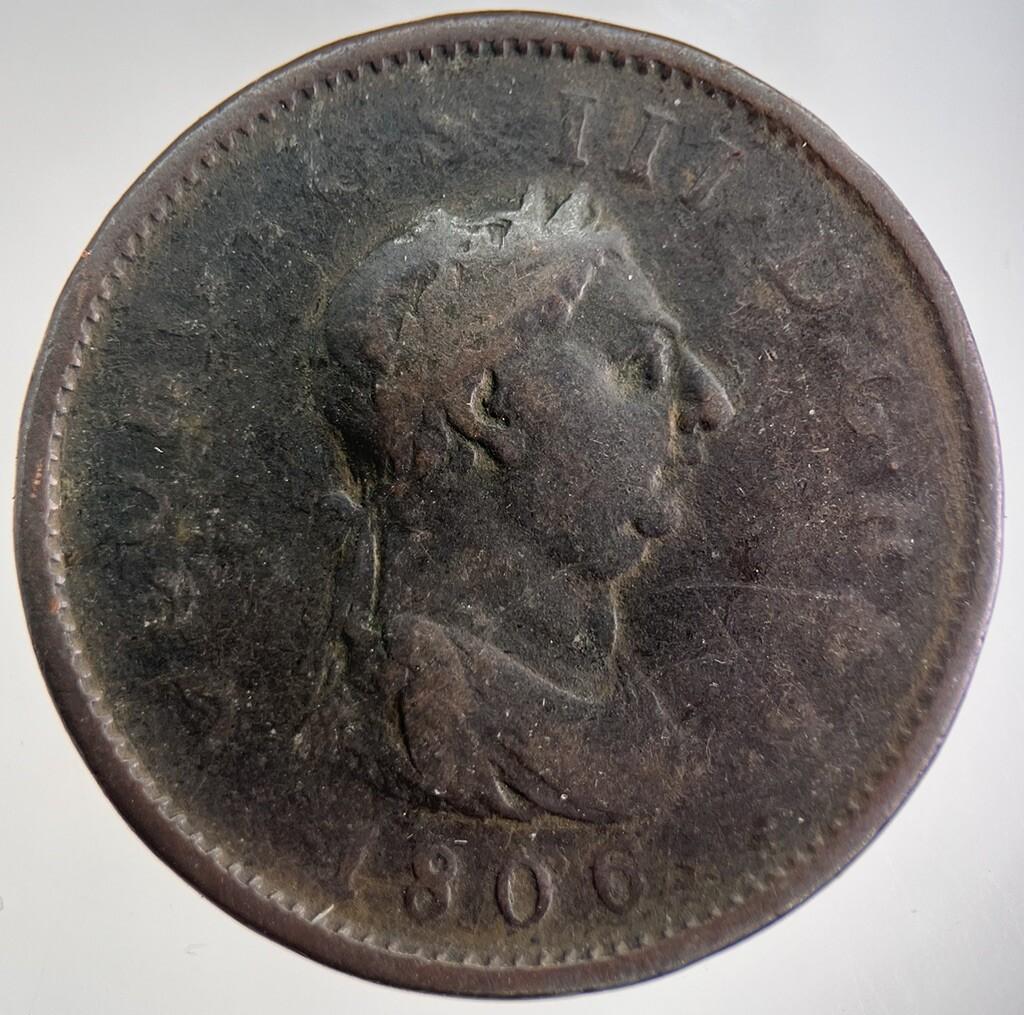 1806 George III 3rd One Penny Coin | Collectable Grade | a8976
