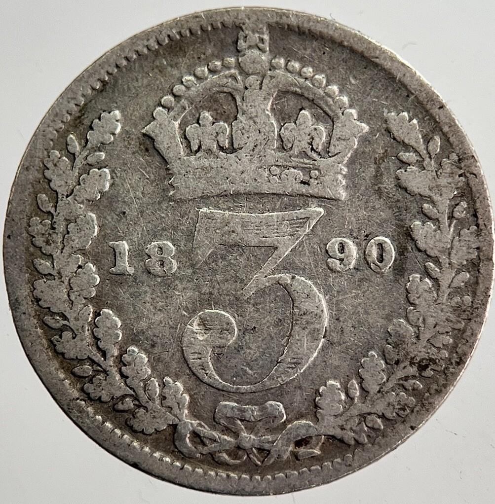 1890 Victoria Threepence Silver Coin | Collectable Grade | a8678