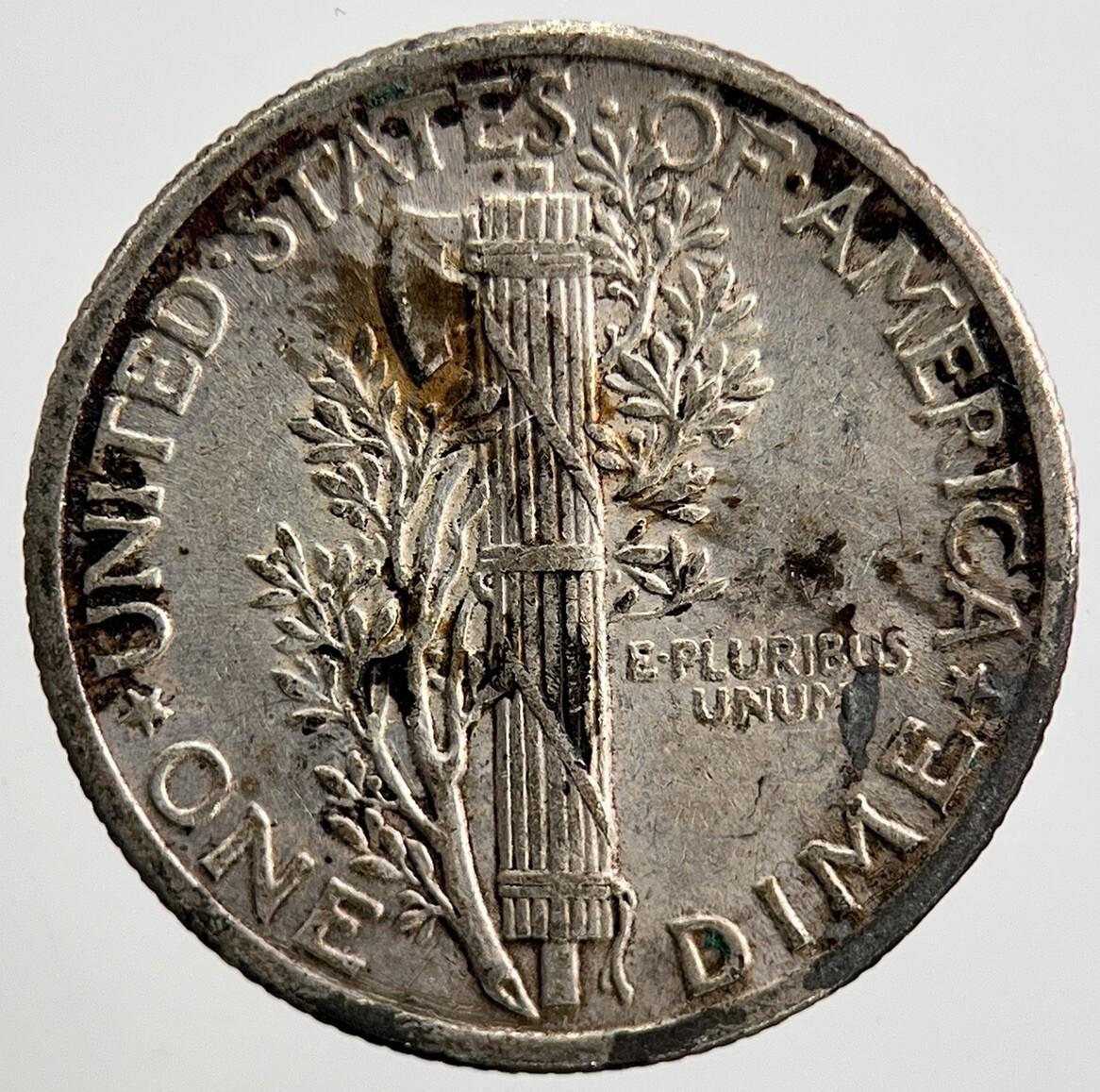 1943 US USA Mercury Dime Silver Coin | Very High Grade