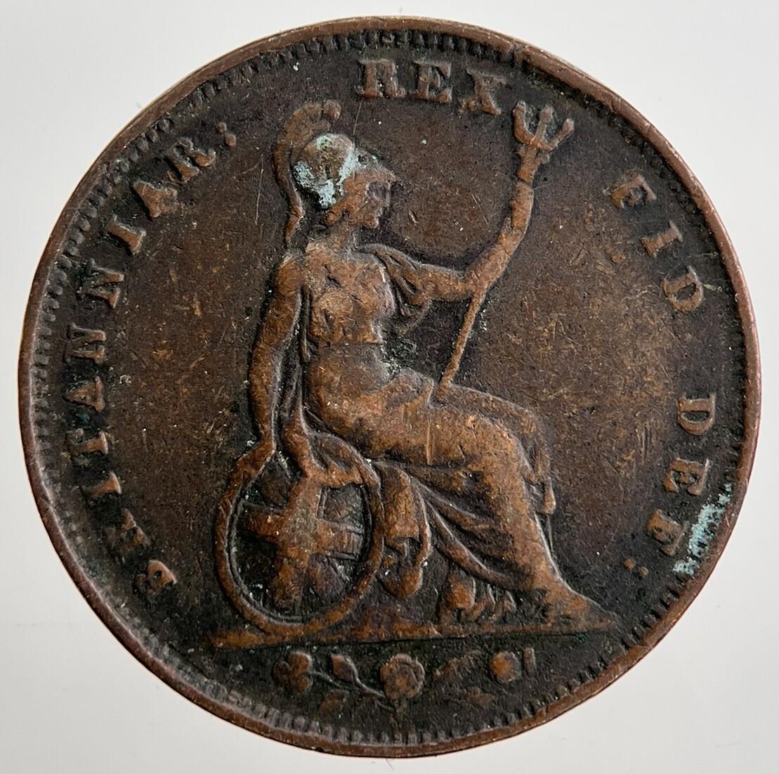 1826 George IV Farthing Coin | Fine Collectable Grade