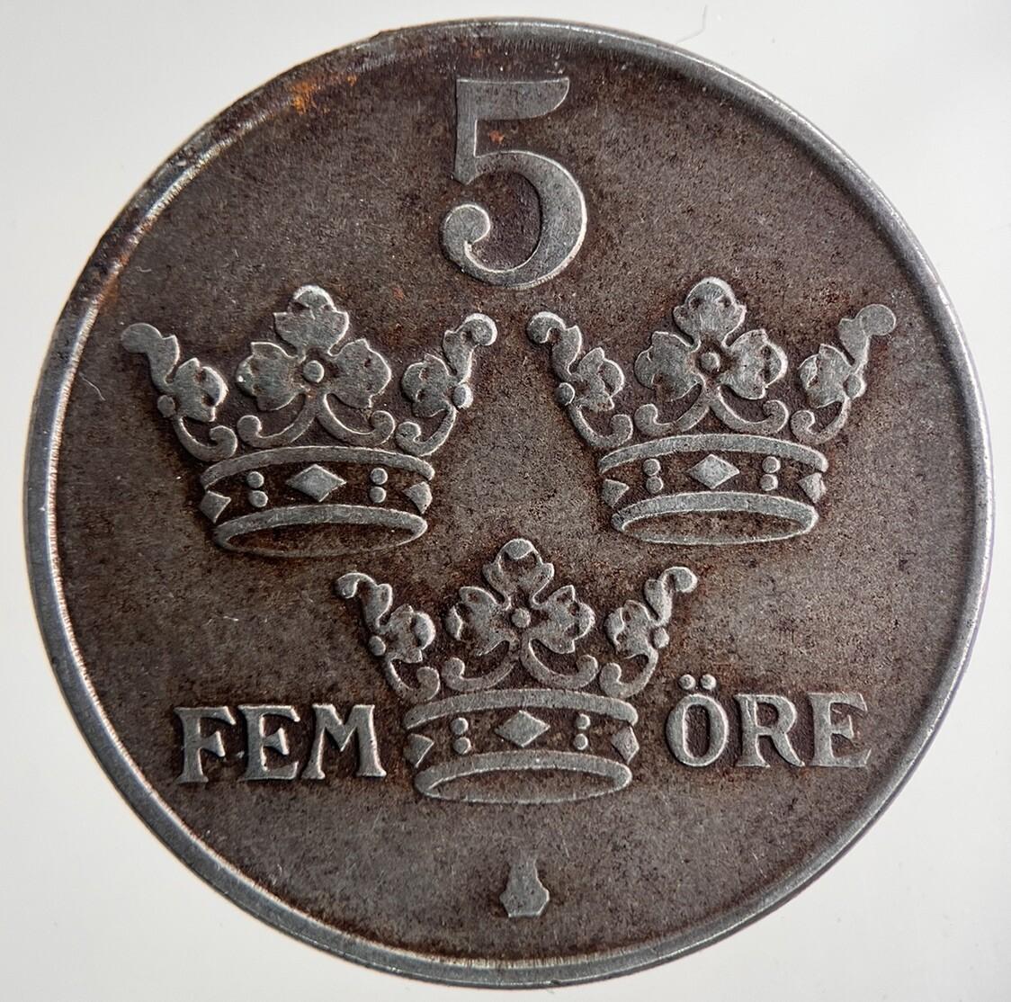 1949 Sweden 5 Ore Coin | Fine Collectable Grade | a6966