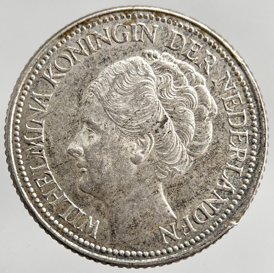 1941 Netherlands 25 Cents Silver Coin | Very Fine Grade